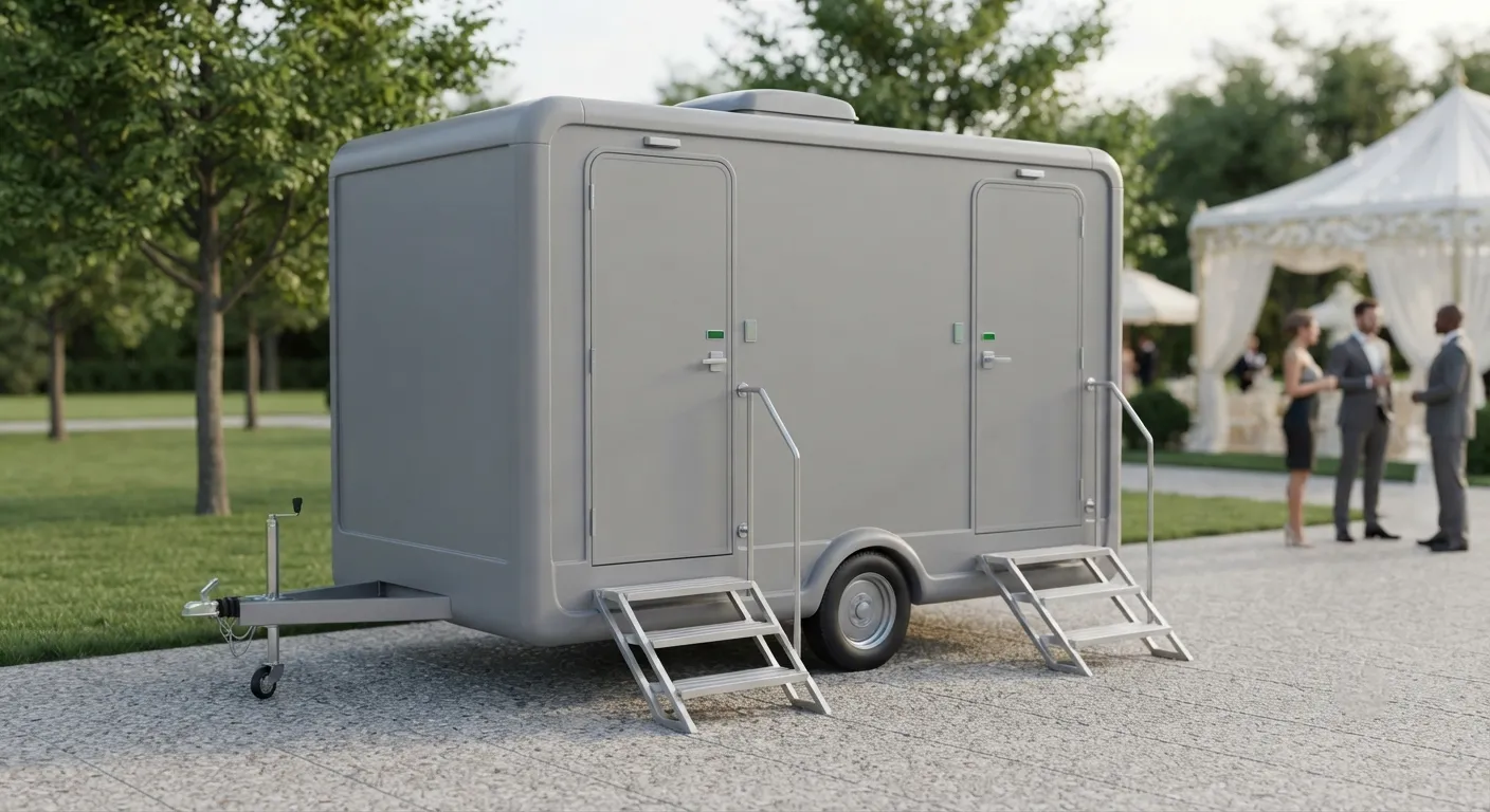 2 stall restroom trailer from our Arden-Arcade fleet