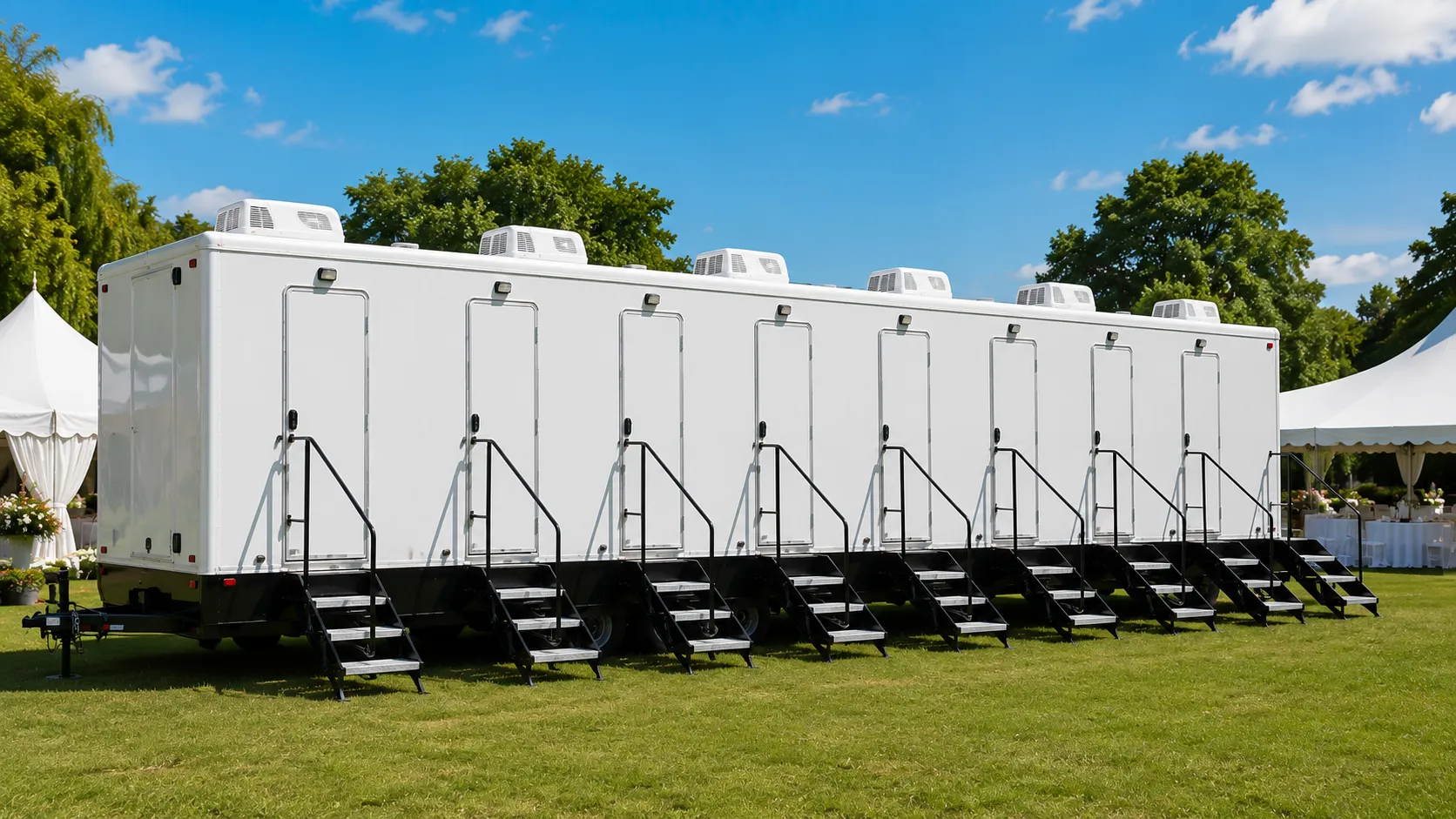 8 stall restroom trailer from our Arden-Arcade fleet